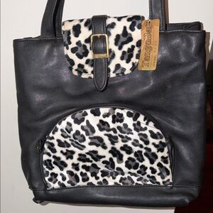 Vegan Tango bag Black &White Leopard Print Tote
